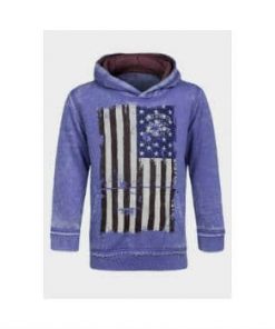 flag kids hoodie sweatshirt blue distressed look