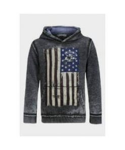 boys flag hooded sweatshirt vintage style