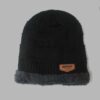 Black beanie fleece lined