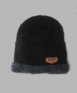 Black beanie fleece lined