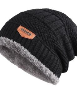 black beanie fleece lined
